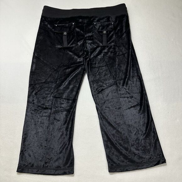 BCBG Max Azria Women's XL Velour Sweatpants Capri 22" Inseam Rhinestone Pants - Picture 9 of 16